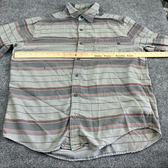 MARMOT Men's Fairfax Heathered Midweight Flannel in Sandbar Large worn fraying - Picture 8 of 15